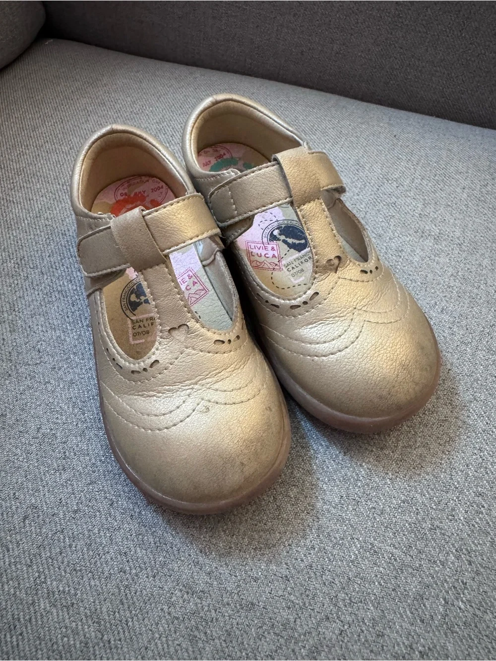 Livie and Luca Champagne Gold Mary Jane Shoes — PLAY CONDITION